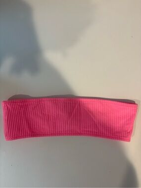 triangl swimwear Ribbed Bandeau Bikini Top in Hot Pink